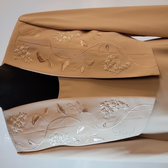 𝅺ADRIANNA Papell elegant maxi dress with cropped overlay sequin jacket - Picture 3 of 16